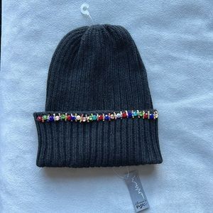 New Renee's NYC Accessories Embellished Winter Hat Beanie in Black